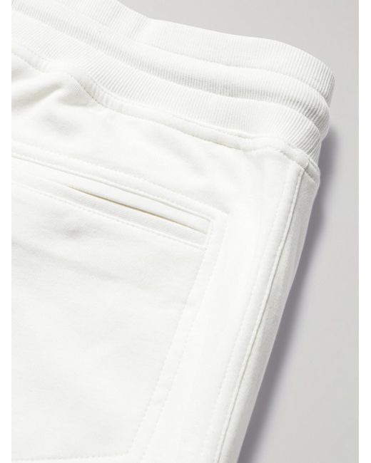 Brunello Cucinelli White Straight-leg Cotton-blend Jersey Sweatpants for men