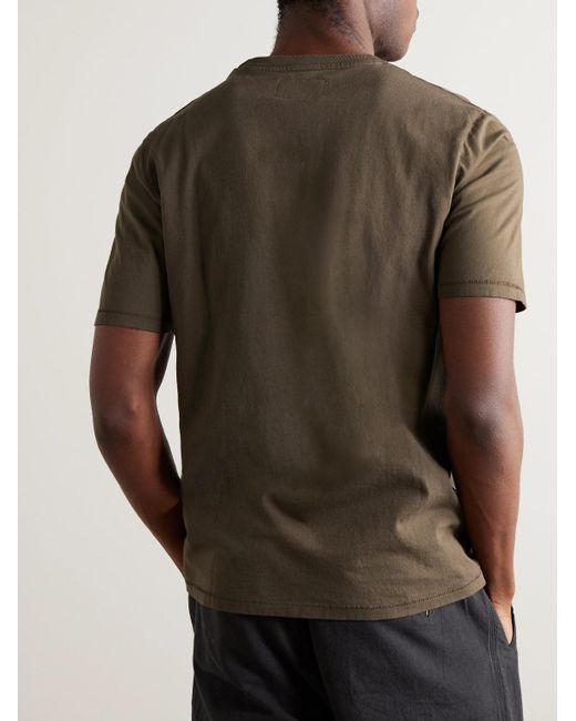 Folk Green Garment-dyed Cotton-jersey T-shirt for men