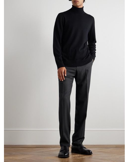 Brioni Blue Straight-leg Wool Suit Trousers for men