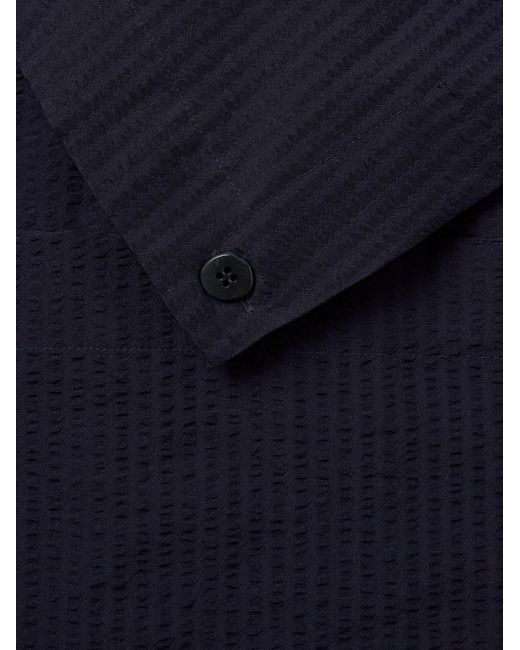 STÒFFA Blue Wool-seersucker Jacket for men