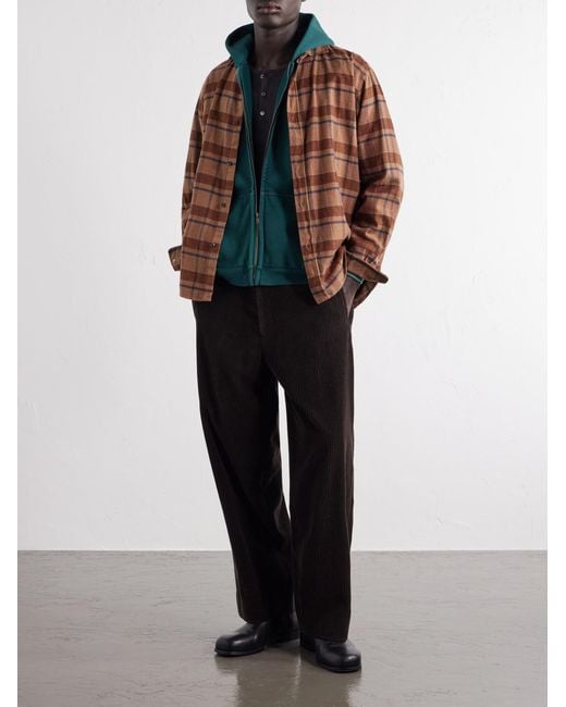 A.PRESSE Green Vintage Cotton-jersey Zip-up Hoodie for men