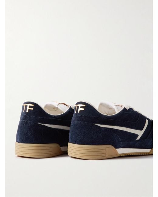 Tom Ford Blue Jackson Suede Sneakers for men