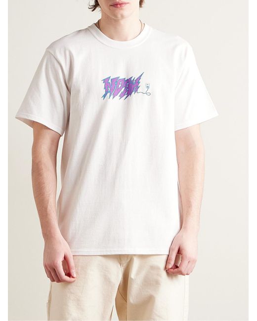 Noah NYC White Circuit Logo-print Cotton-jersey T-shirt for men