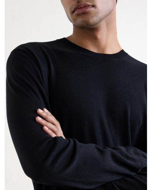 Cotton And Silk-Blend Sweater di Slowear in Blue da Uomo