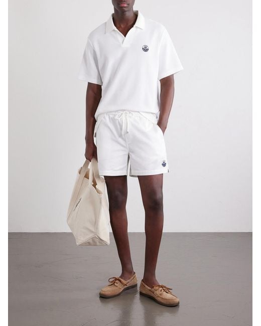 FRAME White Logo-Embroidered Cotton-Piqué Polo Shirt for men