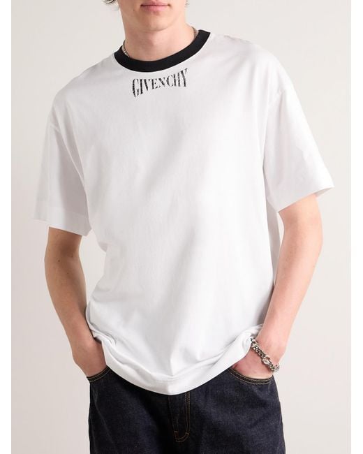 Givenchy T-Shirt aus Baumwoll-Jersey mit Logoprint in White für Herren