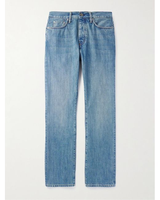 Mr P. Blue Straight-leg Organic Selvedge Jeans for men