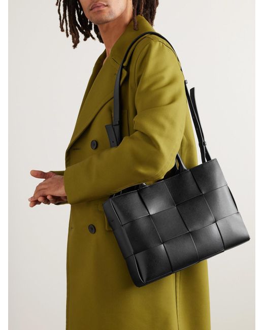Bottega Veneta Black Small Arco Intrecciato Leather Tote Bag for men