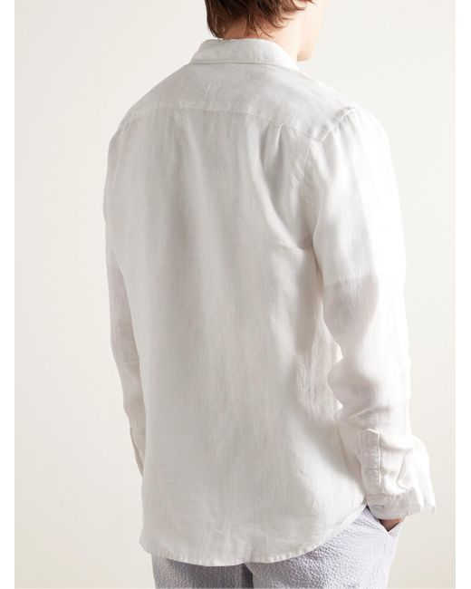 Camicia in lino Laguna di Faherty Brand in White da Uomo