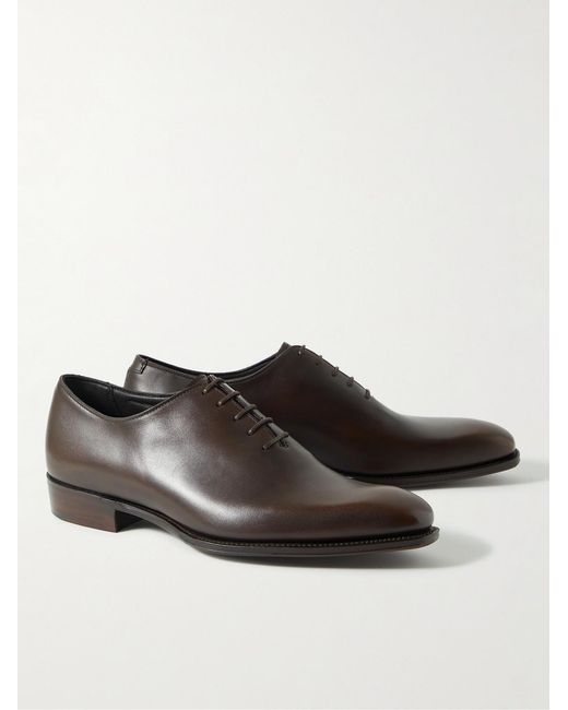 George Cleverley Brown Merlin Whole-cut Leather Oxford Shoes for men