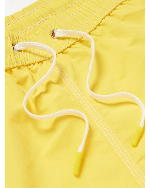 Hartford Yellow Straight-Leg Mid-Length Swim Shorts for men