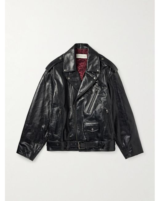 Dries Van Noten Black Leather Jacket for men