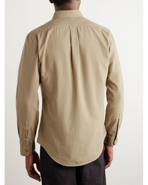 Polo Ralph Lauren Natural Button-down Collar Logo-embroidered Cotton-dobby Shirt for men