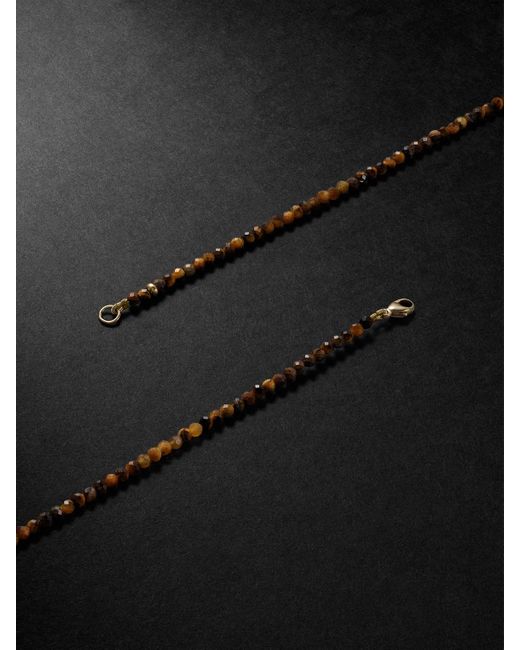JIA JIA Black Arizona Gold Tiger's Eye Beaded Necklace for men