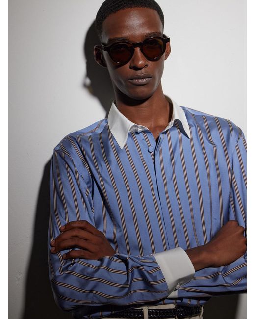 Tom Ford Natural Thomas-02 Round-Frame Acetate Sunglasses for men