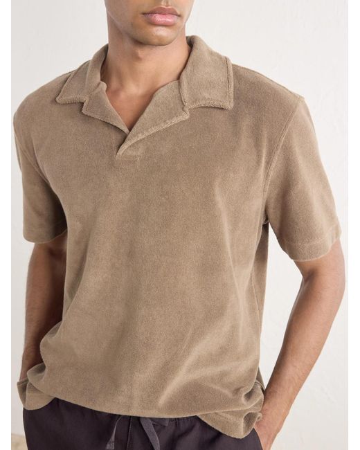 Orlebar Brown Natural Cotton-terry Polo-shirt for men