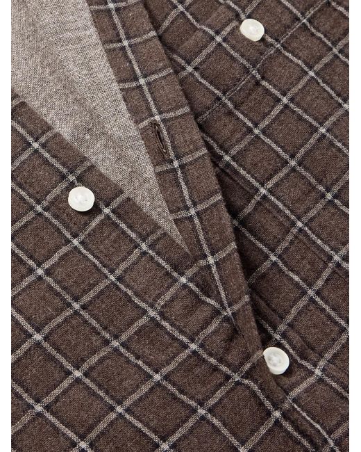 Officine Generale Brown Younes Checked Cotton-flannel Shirt for men