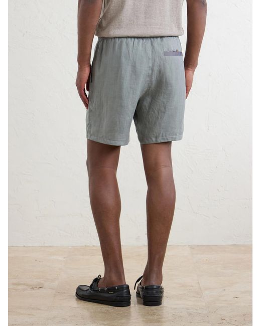 Sease Gray Cod-2 Straight-Leg Hemp Drawstring Shorts for men