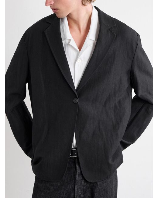 Studio Nicholson Black Denison Linen And Wool-Blend Suit Jacket for men