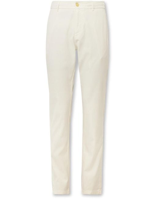 Canali White Straight-leg Lyocell-blend Twill Trousers for men