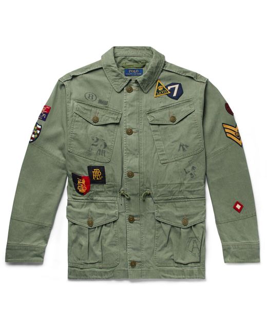 Polo Ralph Lauren Green Appliquéd Cotton Field Jacket for men