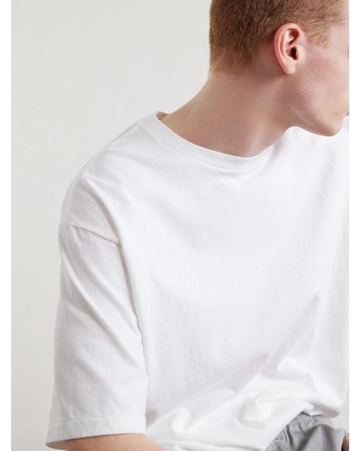 Auralee White Organic Cotton-Jersey T-Shirt for men