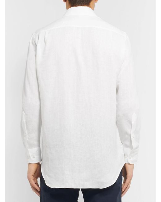 Loro Piana White Arizona Linen Shirt for men