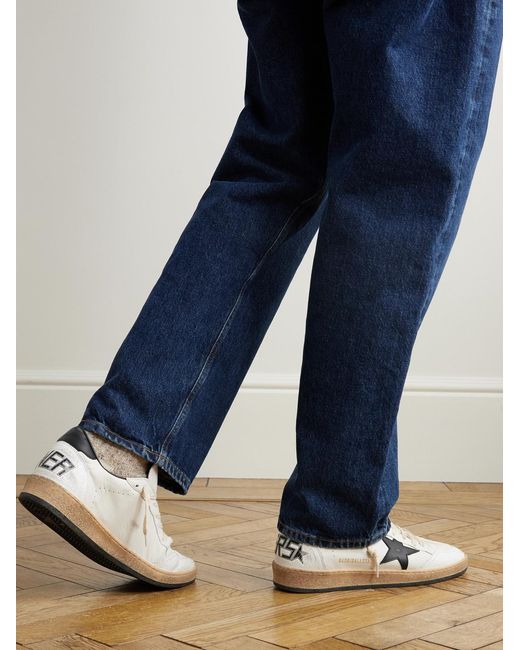 Golden Goose Deluxe Brand Natural Ball Star Distressed Leather Sneakers for men