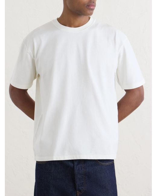 Drake's White Cockerel Printed Cotton-Jersey T-Shirt for men