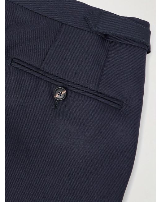 De Petrillo Blue Slim-fit Tapered Pleated Wool-twill Suit Trousers for men