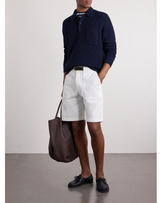 Ralph Lauren White Straight-Leg Stretch-Cotton Twill Shorts for men