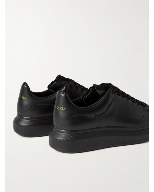 Alexander McQueen Black Exaggerated-Sole Studded Leather Sneakers for men