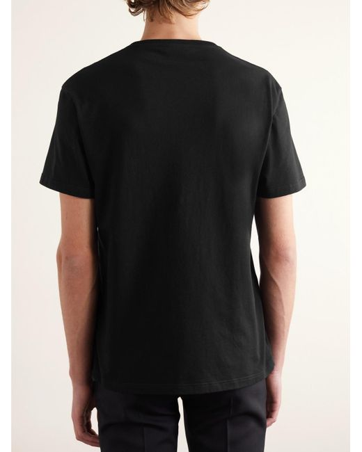 T-shirt in jersey di cotone con logo di Alexander McQueen in Black da Uomo