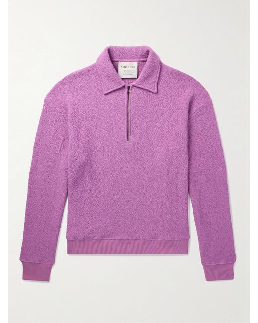 A Kind Of Guise Pink Madu Cotton-bouclé Half-zip Sweatshirt for men