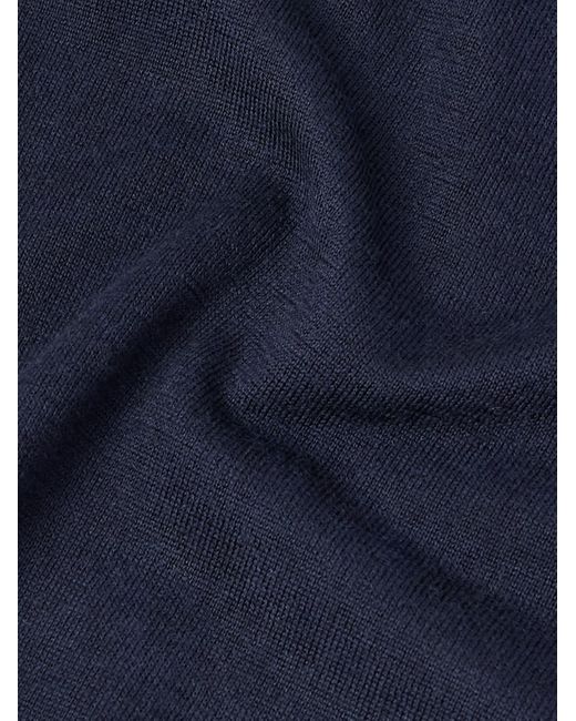 Thom Sweeney Blue Cashmere And Silk-Blend Sweater for men
