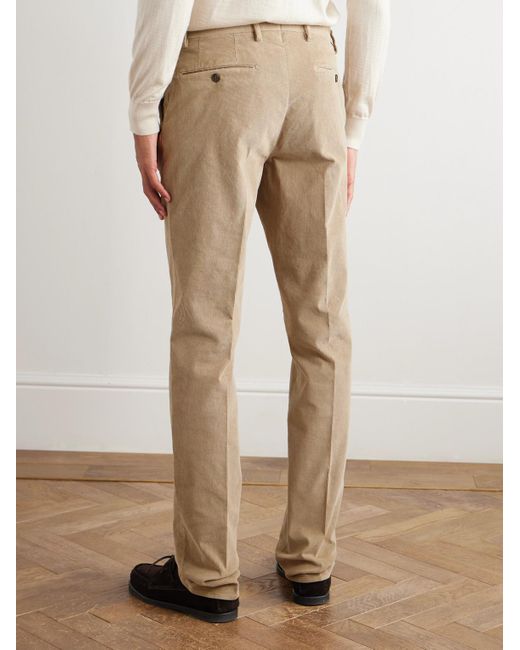 Slowear Natural Incotex Straight-Leg Cotton-Blend Corduroy Trousers for men
