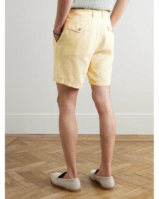 Mr P. Natural Straight-Leg Linen Shorts for men