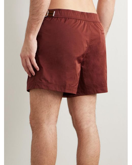 Zegna Red Rio Straight-Leg Mid-Length Swim Shorts for men
