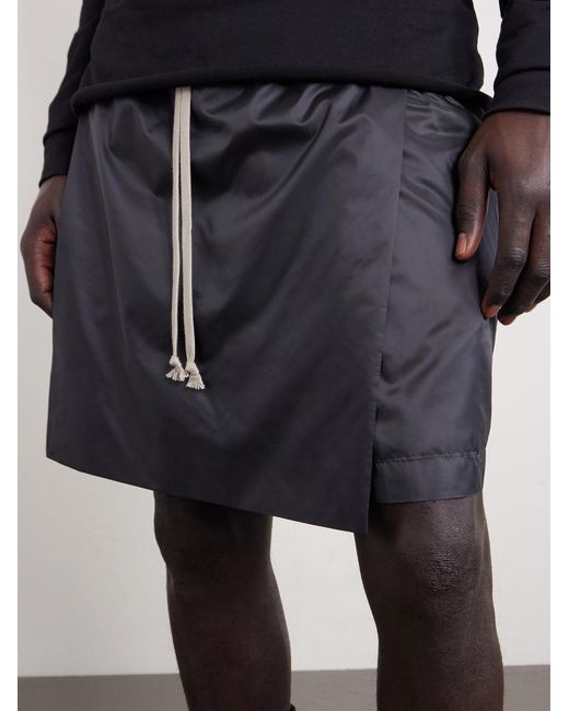 Rick Owens Black Moncler Straight-leg Shell Drawstring Shorts for men