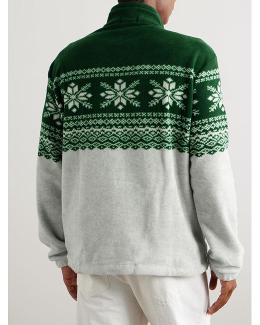 Polo Ralph Lauren Green Fleece Sweatshirt With Geometric Pattern for men