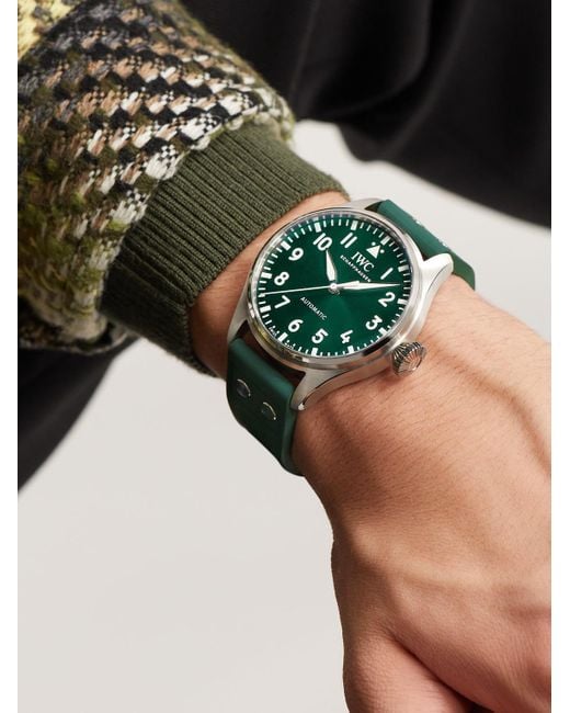 Iwc Green Big Pilot's Automatic 43Mm Stainless Steel And Rubber Watch, Ref. No. Iw329306 for men