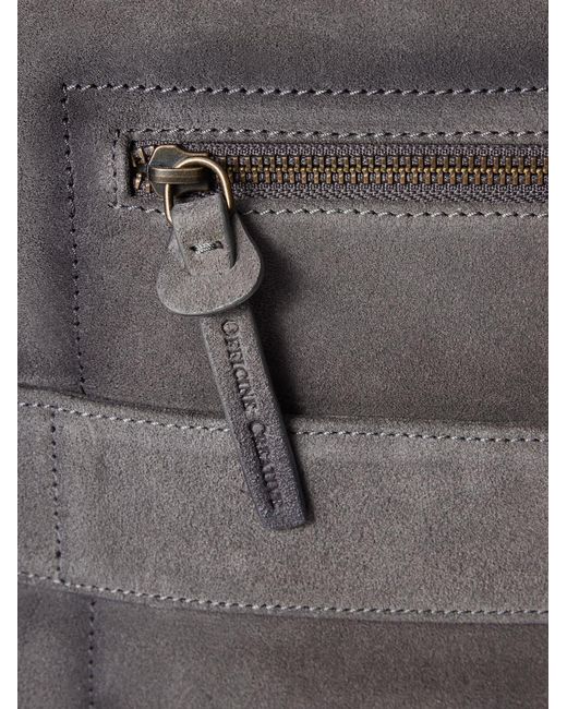 Officine Creative Gray Oc 001 Suede Backpack for men