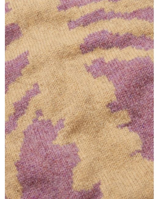 Kapital Pink Bone Oversized Intarsia Wool Sweater for men
