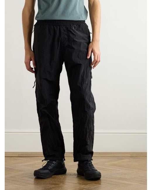 Stone Island Black Straight-Leg Logo-Appliquéd Econyl Nylon Metal Trousers for men