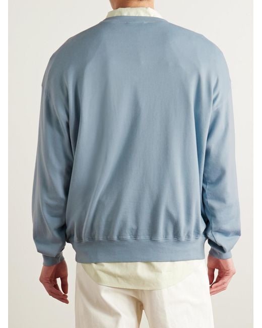 Auralee Blue Cotton-Jersey Sweatshirt for men