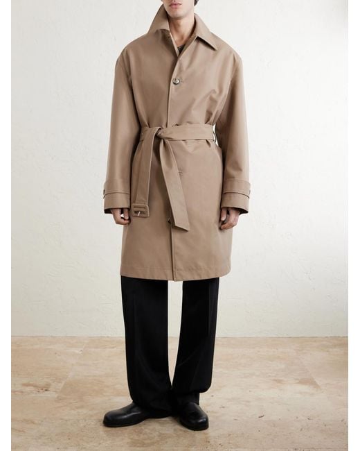 AMI Natural Belted Woven Trench Coat for men