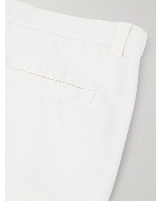Brunello Cucinelli White Cotton-Twill Trousers for men