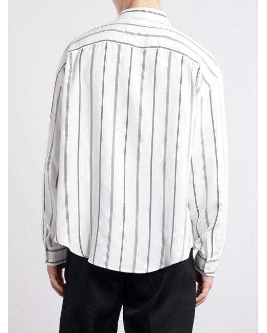 Enfants Riches Deprimes White Henri's Everyday Striped Silk-Blend Satin Shirt for men