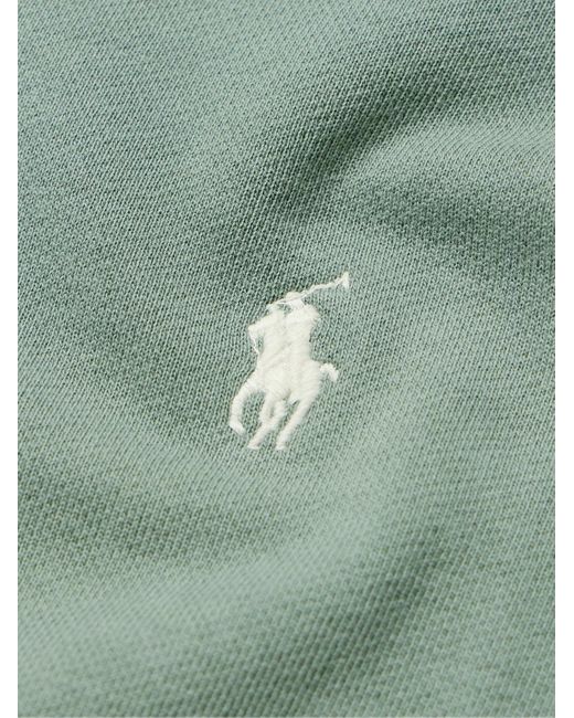 Polo Ralph Lauren Green Logo-embroidered Cotton-jersey Half-zip Sweatshirt for men