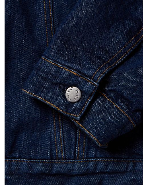 Nudie Jeans Blue Johnny Thunder Corduroy-trimmed Denim Jacket for men